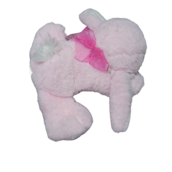 Pink Easter Bunny 7 inch Rabbit Spring Plush Stuffed Animal Toy Bow - Picture 4 of 7